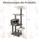 Daugiaaukštis kačių namelis su draskykle ir poilsio zona (Pilka)