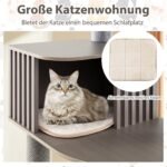 Daugiaaukštis kačių namelis su draskykle ir poilsio zona (Pilka)
