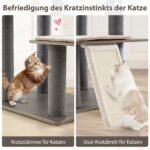 Daugiaaukštis kačių namelis su draskykle ir poilsio zona (Pilka)