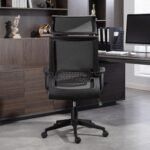 Biuro kėdė su dirbtinės vilnos apmušalu ir supimo funkcija