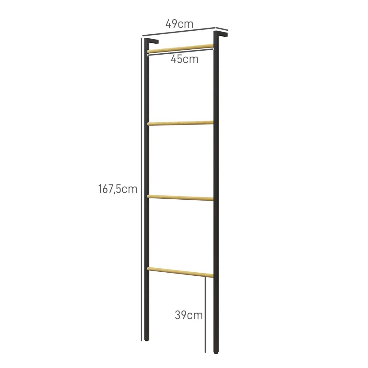 Laisvai pastatomas keturių strypų rankšluosčių džiovinimo stovas