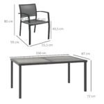 Lauko baldų komplektas: stalas ir 4 sukraunamos kėdės