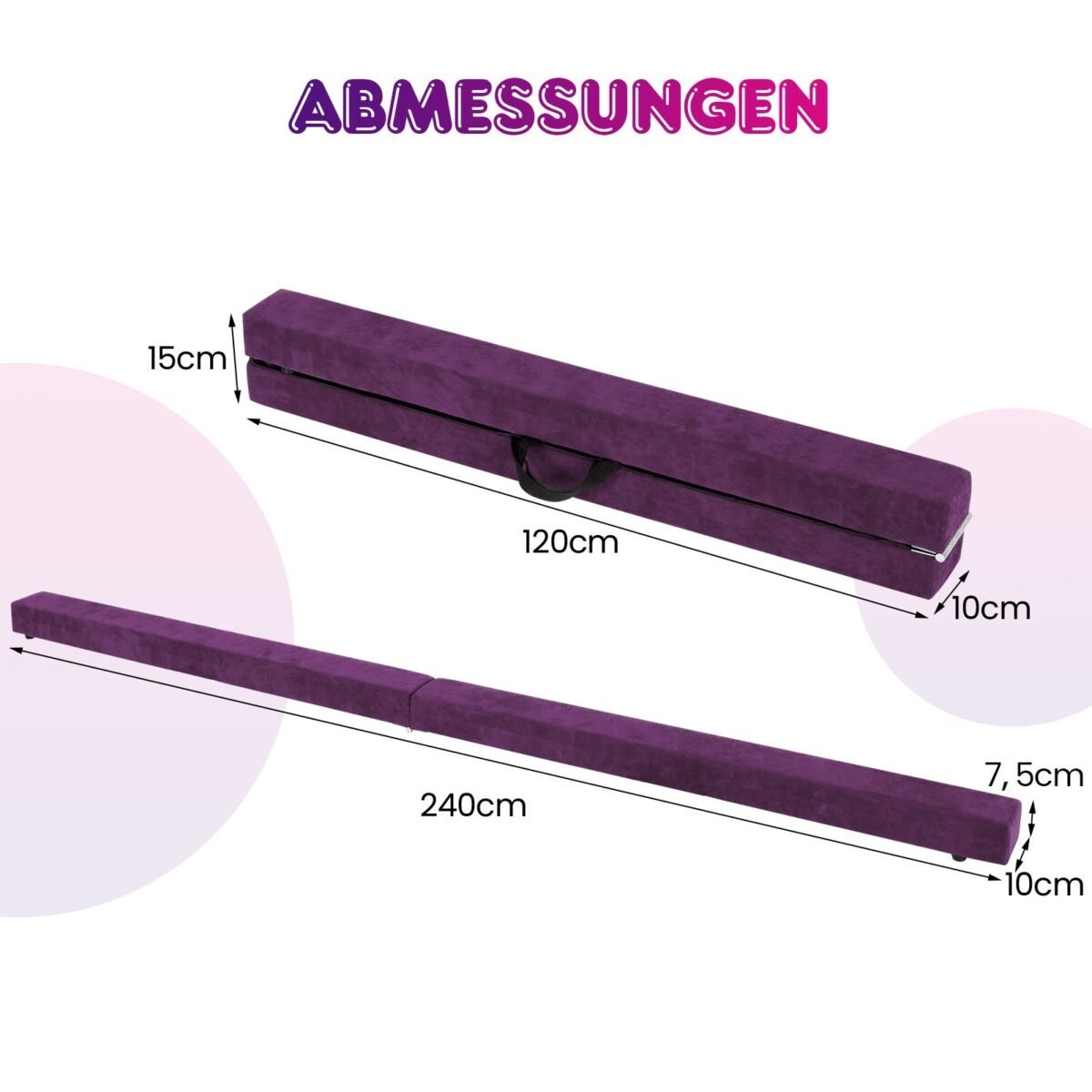 Sulankstomas gimnastikos balanso sijonas su rankenomis (Violetinė)