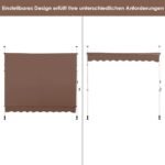 Reguliuojama 250 cm pločio markizė be tvirtinimo gręžiant (Ruda)