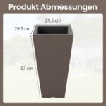 Apvalūs lauko vazonai su vidiniu įdėklu (2 vnt.) (Ruda)