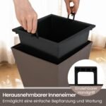 Apvalūs lauko vazonai su vidiniu įdėklu (2 vnt.) (Ruda)