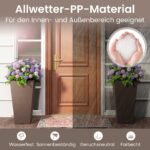 Apvalūs lauko vazonai su vidiniu įdėklu (2 vnt.) (Ruda)