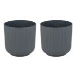 Dekoratyviniai lauko vazonai (2 vnt.) (Pilka)