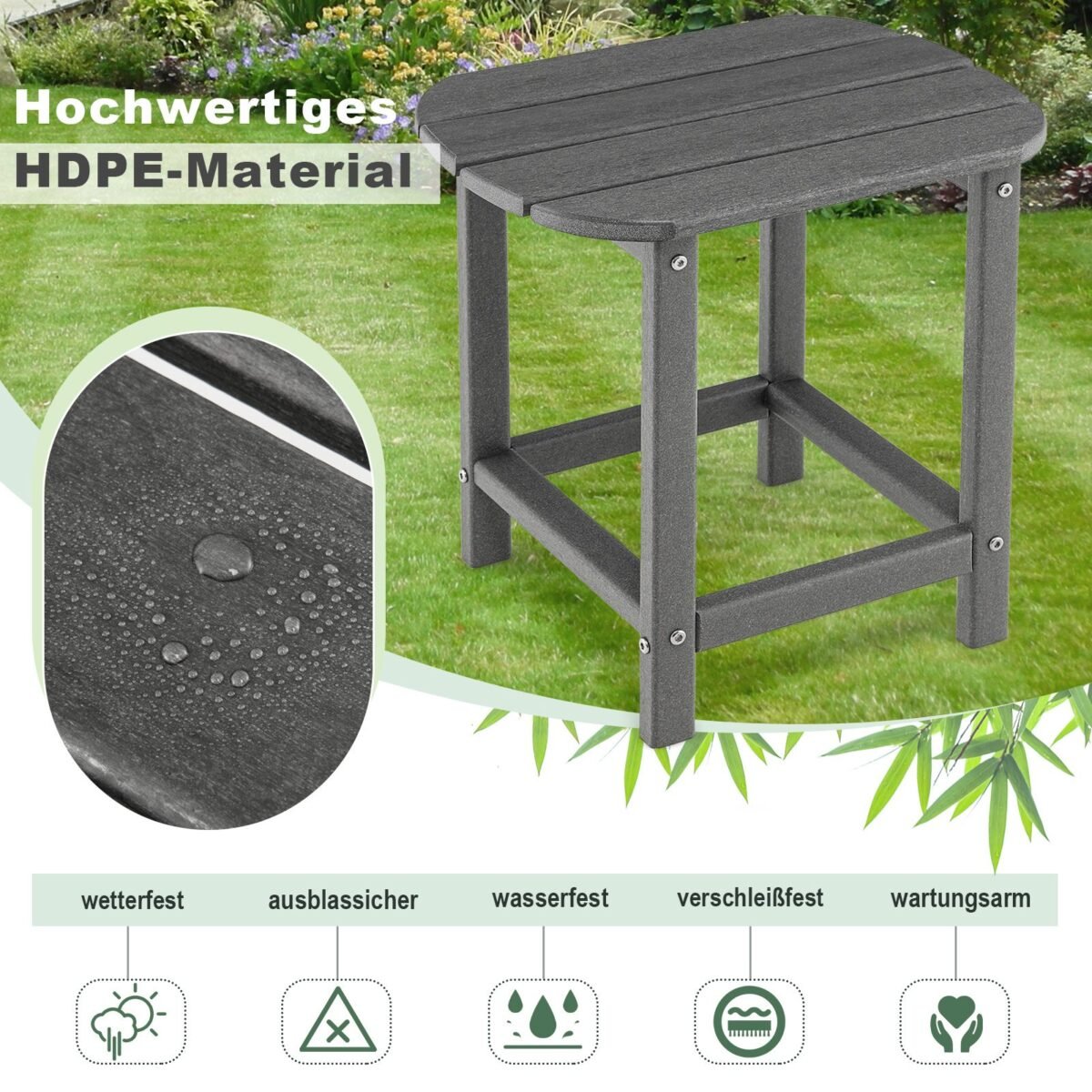 HDPE lauko staliukas (Pilka)