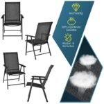 Sulankstomos lauko kėdės su atrama nugarai (2 vnt) (Juoda)