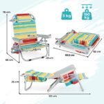 Sulankstoma paplūdimio kėdė su reguliuojama atlošo padėtimi (Spalvota)