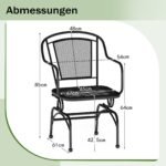 Metaliniai lauko supamosios kėdės komplektas (Juoda)