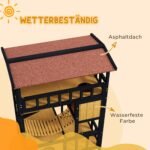 Daugiaaukštis kačių namelis dviem katėms su kabančiu tilteliu ir slėptuvėmis