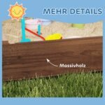 Smėlio dėžė su stogeliu, tinklinėmis durimis ir integruotais suoliukais