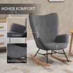 Sūpuojamas krėslas su dygsniuotu imitacinio velveto apmušalu