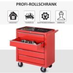 Daugiafunkcinis plieninis dirbtuvių vežimėlis su 7 stalčiais