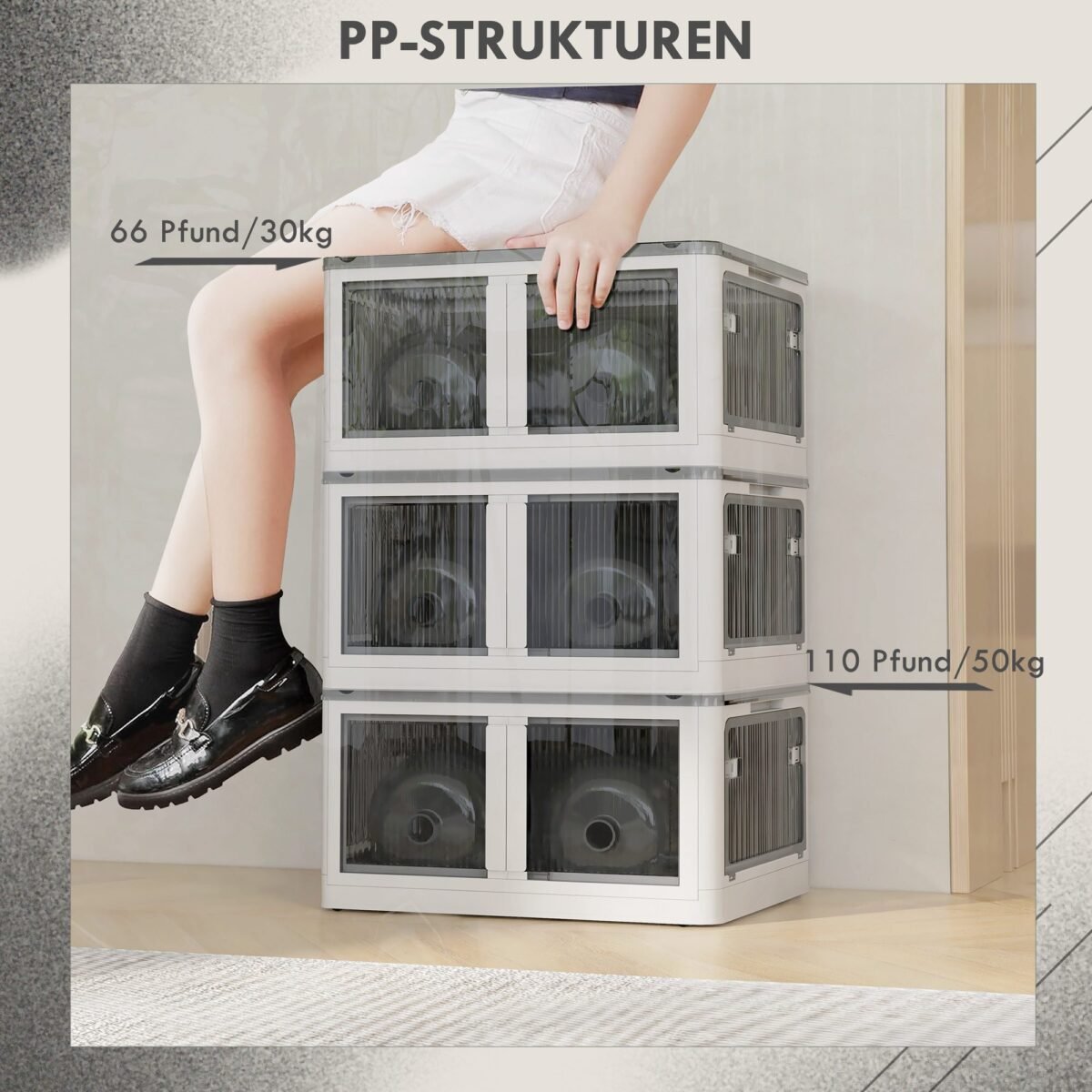 Sulankstoma laikymo dėžė su ratukais