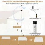 Reguliuojamo aukščio markizė be gręžimo 250 cm (Balta)