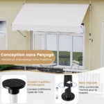 Reguliuojamo aukščio markizė be gręžimo 250 cm (Balta)