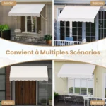 Reguliuojamo aukščio markizė be gręžimo 250 cm (Balta)