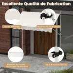 Reguliuojamo aukščio markizė be gręžimo 250 cm (Balta)