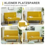 Kompaktiška dvivietė sofa su kordiniais apmušalais