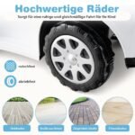 Vaikiškas automobilis-stumdukas su stūmimo rankena ir daiktadėže (Balta)