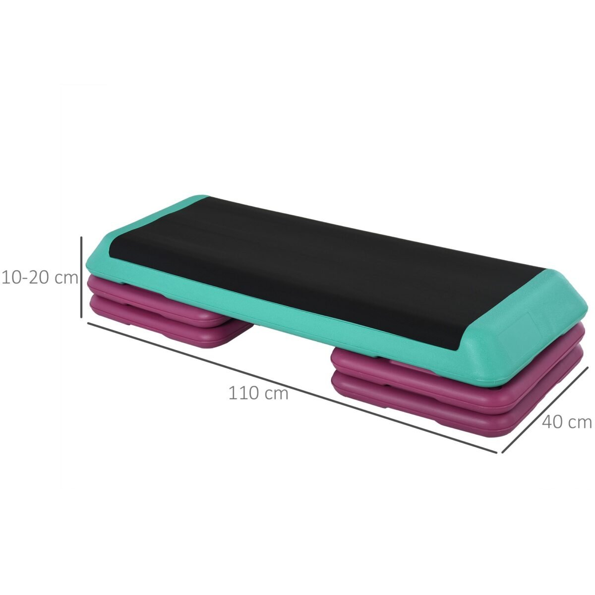 Neslystanti trijų aukščio lygių aerobikos platforma (10/15/20 cm)