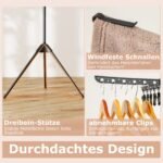 Trijų pakopų sulankstomas 178 cm drabužių džiovintuvas (Juoda)