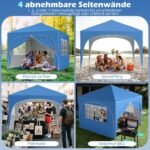 Sulankstomas 3x3m paviljonas lauko renginiams (Mėlyna)