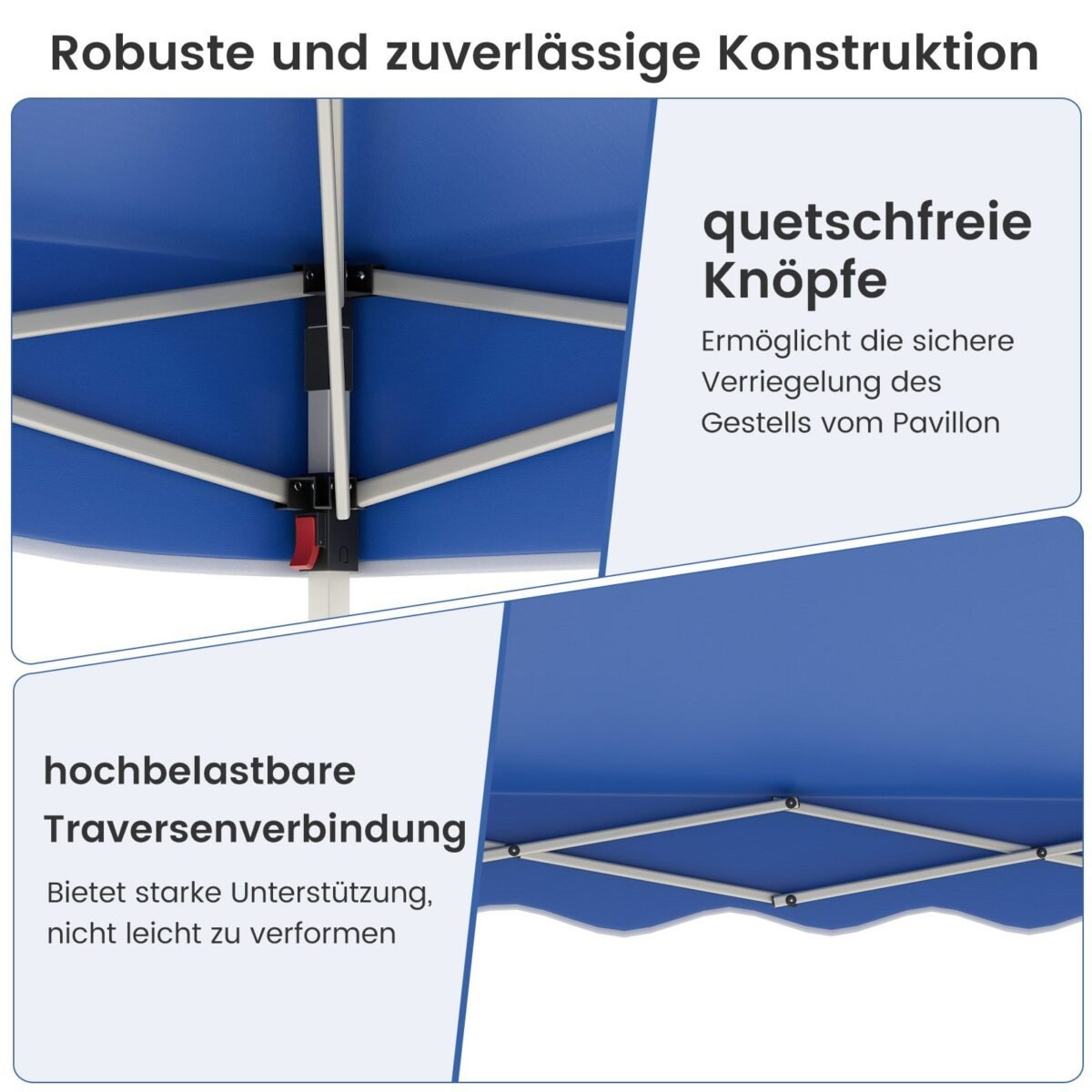 Sulankstoma pavėsinė su ratukais 3x3m (Mėlyna)