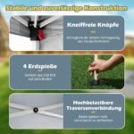 Slenkstinis sodo paviljonas 3x3 m atsparus vandeniui ir UV spinduliams (Pilka)
