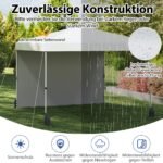 Sulankstoma 3x3m pavėsinė su šonine sienele ir ratukiniu dėklu (Balta)
