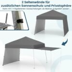 Tūrinis lauko pavėsinis su markize (Pilka)