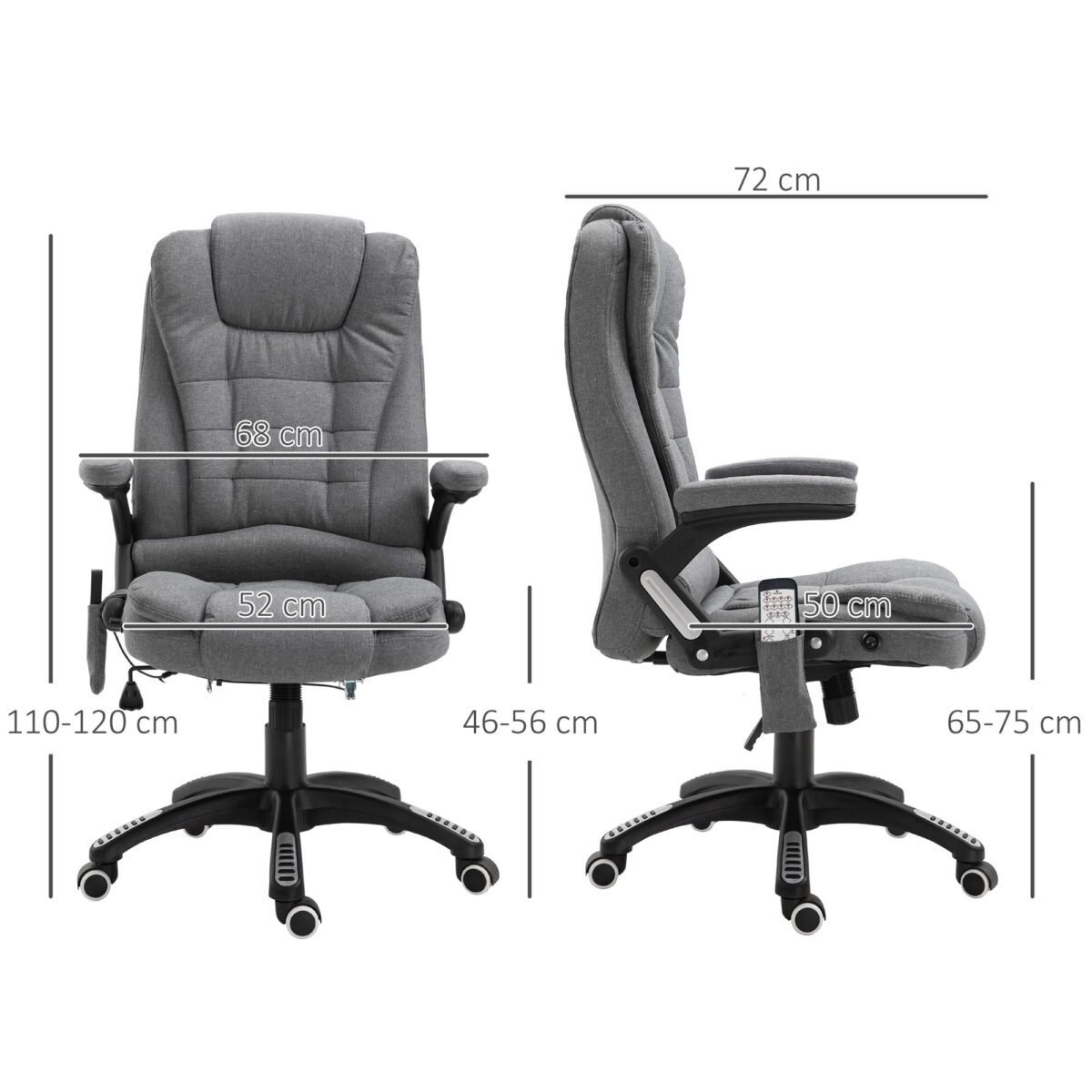 Ergonominė masažinė biuro kėdė su šildymu