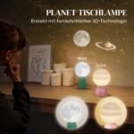 Stalinių lempų rinkinys su 3D planetų dizainu ir reguliuojamu apšvietimu