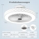 Lubinis ventiliatorius su LED apšvietimu ir nuotolinio valdymo pultu (Balta)