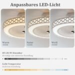 Lubinis ventiliatorius su LED apšvietimu ir nuotolinio valdymo pultu (Balta)