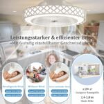 Lubinis ventiliatorius su LED apšvietimu ir nuotolinio valdymo pultu (Balta)