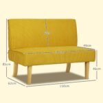 Kompaktiška dvivietė sofa su kordiniais apmušalais