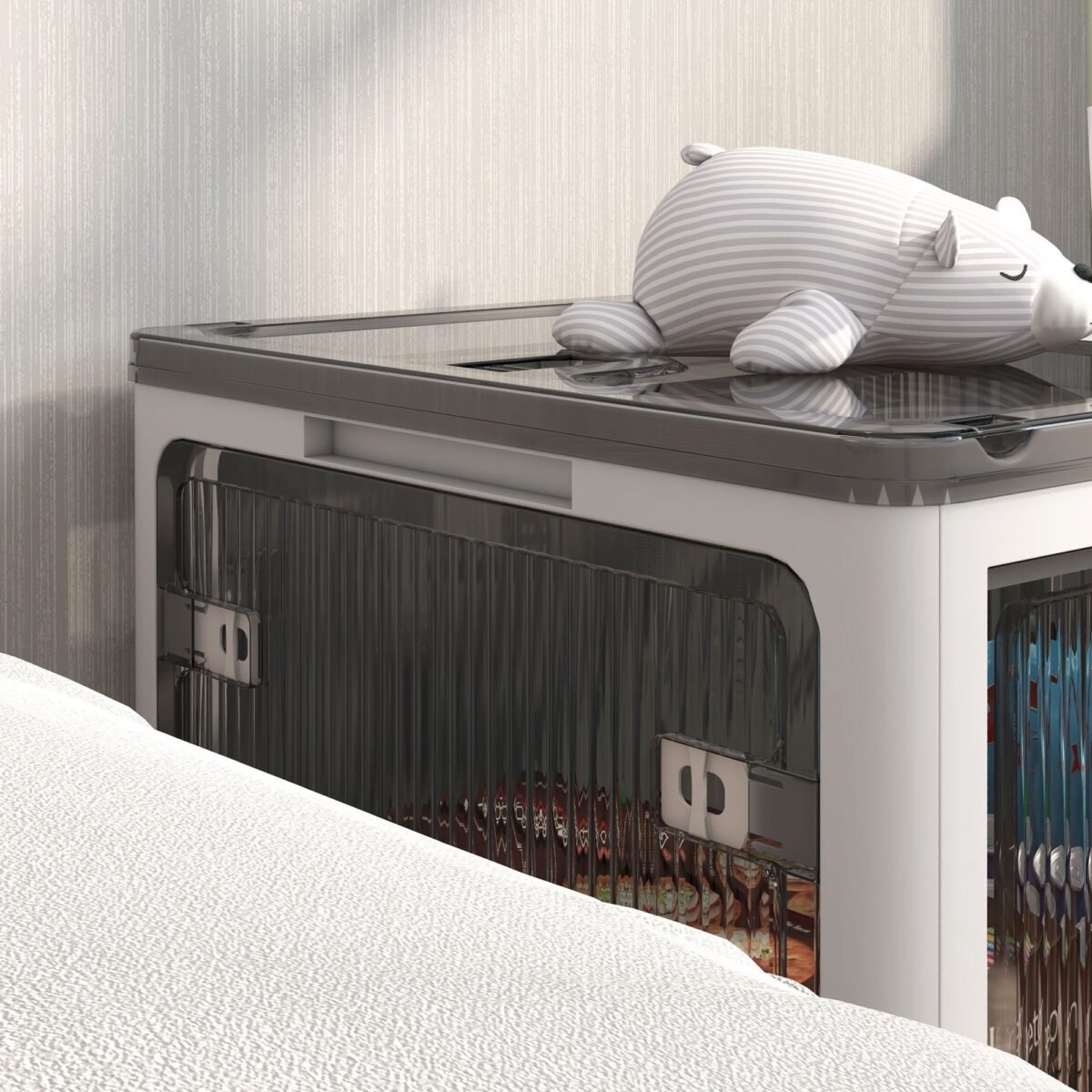 Sulankstoma laikymo dėžė su ratukais