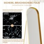 Pastatomas viso kūno veidrodis su metaliniu rėmu 160 x 50 cm