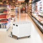 Sulankstomas transportavimo vežimėlis su laiptakopiais ratais