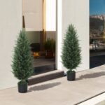 UV spinduliams atsparus 90 cm aukščio dirbtinių kiparisų dviejų dalių rinkinys