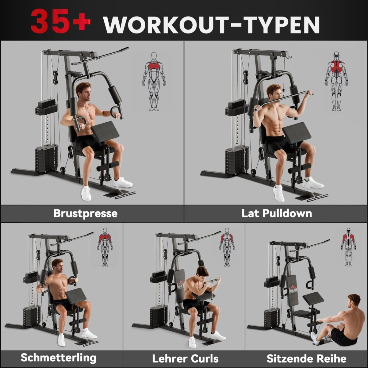 Daugiafunkcinė jėgos stotis su 45 kg svorio bloku