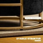 Aptrauktas aksomu pufas su daiktadėže