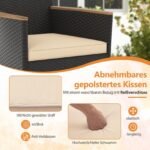 Sodo baldų komplektas su akacijos stalviršiu ir 4 kėdėmis (Ruda)