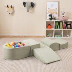 5 dalių minkštų putplasčio detalių rinkinys vaikams laipiojimui (Žalia)