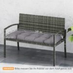 Lauko suoliuko pagalvėlė, atspari vandeniui ir UV spinduliams, 105x46 cm, 12,5 cm storio, su tvirtinimo dirželiais