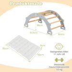 Daugiafunkcis medinis laipiojimo lankas su minkšta pagalve (Pilka)